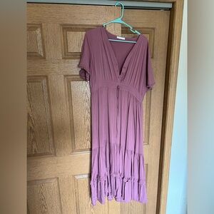 Elegant Mauve Maxi Dress